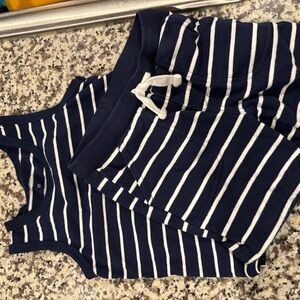 Simple Blue and White Striped Shorts Nautical-Inspired